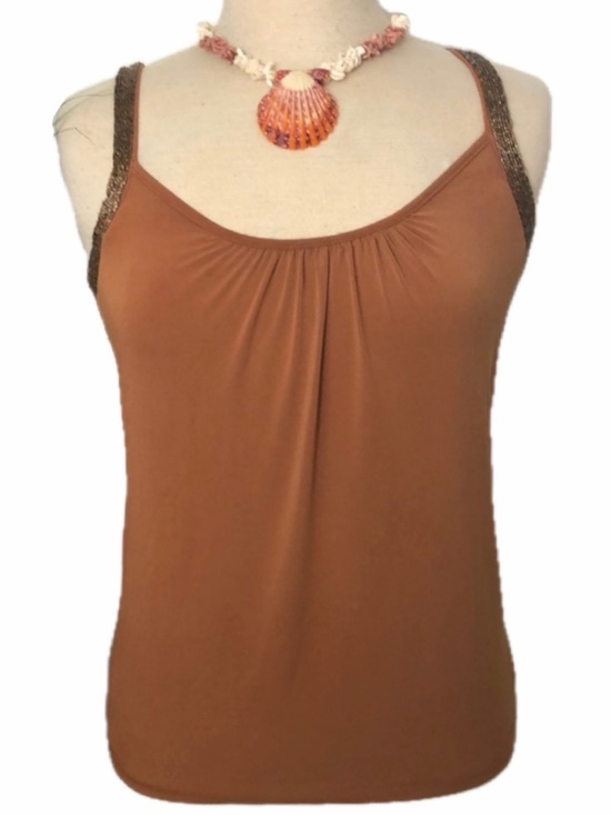New York & Company Tops - Y2K New York & Co Amber Stretch Knit Embellished Beaded Straps Tank Top Sz XS